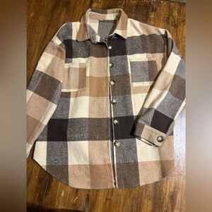 Plaid Button-Up Shacket